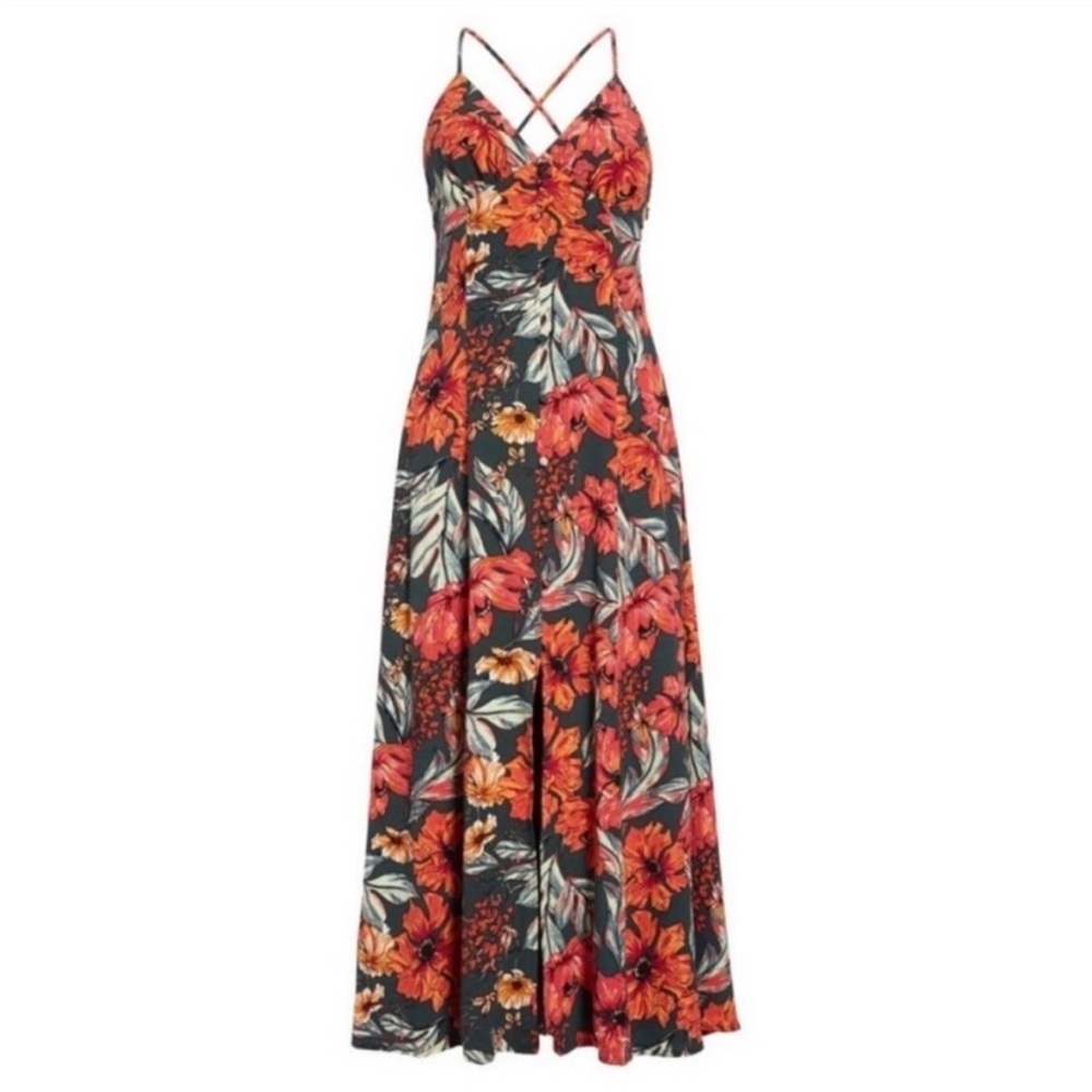 Leith Tropical Floral Sleeveless Maxi Sundress